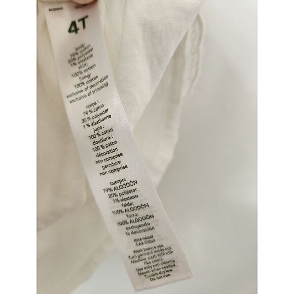 Oshkosh white eyelet faded denim overall‎ little girl dress 4T sweet country - Picture 6 of 8